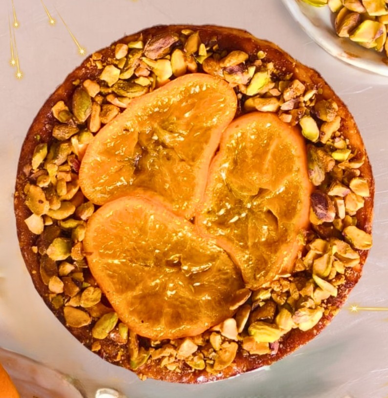 Golden Clementine & Pistachio Basq